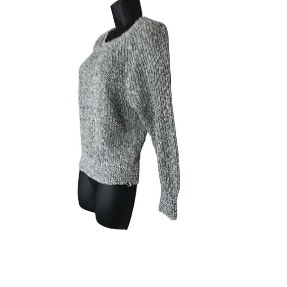 Free People White & Black Cotton Linen Blend Knit Crew Neck  Sweater Size XS - Picture 4 of 7